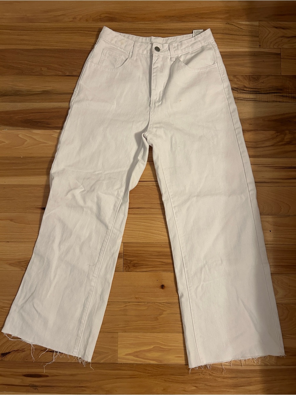 SHEIN White Wide-Leg High-Rise Jeans